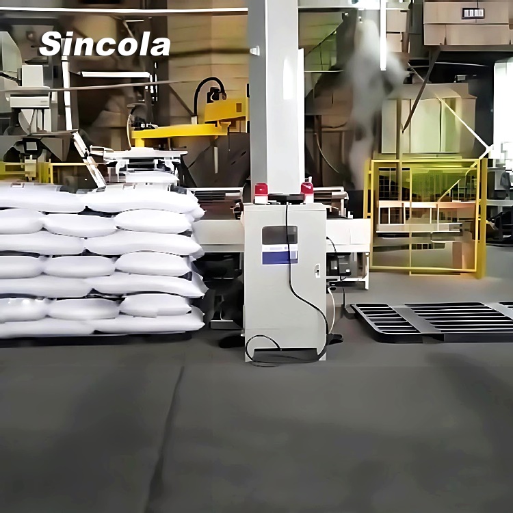 Grain feed column palletizer